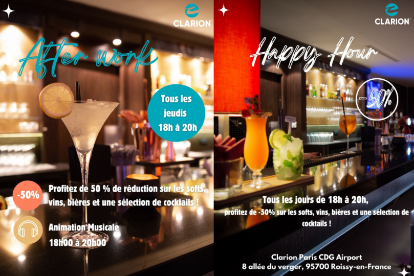 Mercredi 5 mars : Happy Hour spécial JEC de 18h à 20h avec un DJ aux platines

Et pour ceux qui restent plus longtemps : Happy Hour tous les jeudis de 18h à 20h avec animations DJ 

Bonus : Une soirée à thème unique chaque mois !